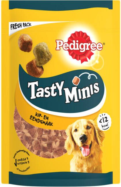 Pedigree Tasty Minis & Bites Hondensnacks Kip Eend 130 g