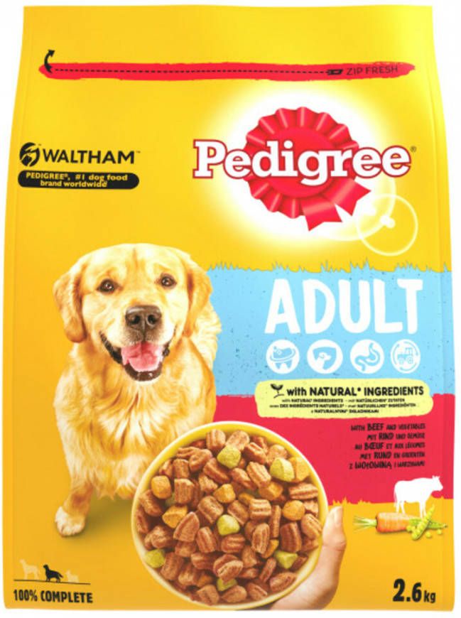 Pedigree 3x Vital Droogvoer Adult Rund 2, 6 kg