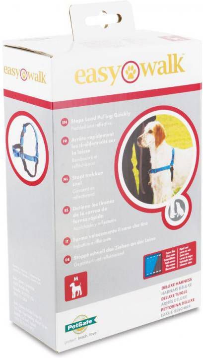 Petsafe Easy Walk Deluxe Harness Blauw&Zwart Hondenopvoeding Medium