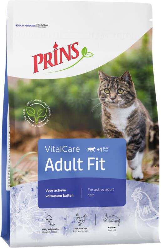 Prins Vitalcare Cat Adult Gevogelte Kattenvoer 4 kg Voor Actieve Volwassen Katten