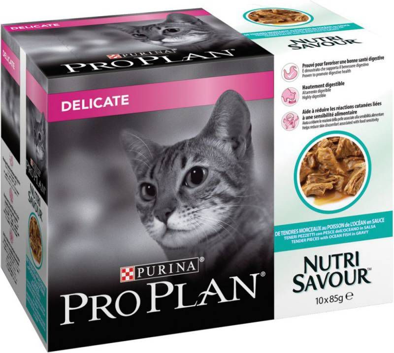 Pro Plan Cat Nutri Savour Delicate Multipack Kattenvoer Oceaanvis 10x85 g