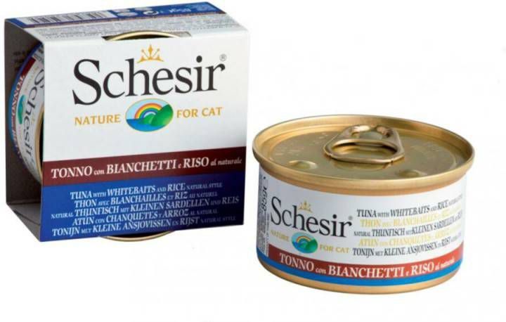 Schesir 5 x 85 g Natural met rijst + 1 x 85 g GRATIS! pure tonijn & kleine sardientjes met rijst