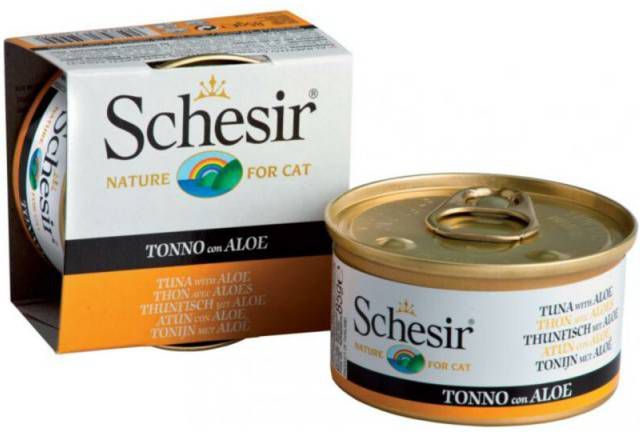 Schesir Kat Blik Gelei Vis 85 g Kattenvoer Tonijn&Aloë Vera