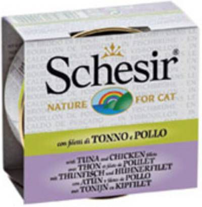 Schesir Kat Bouillon 70 g Kattenvoer Tonijn&Kip Blik