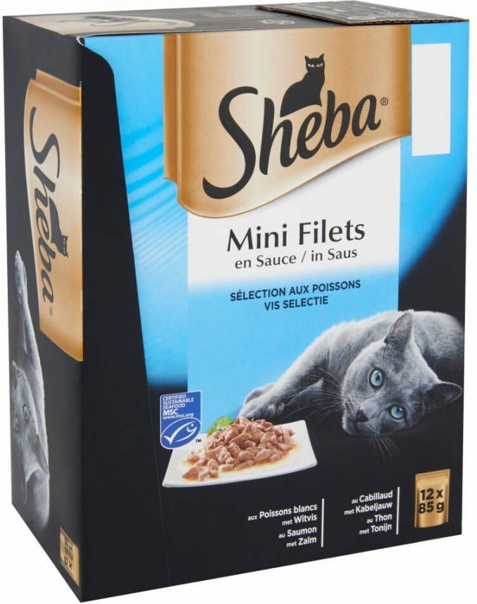 Sheba Mini Filets in Saus Vis Selectie Pouch 85 gr 2 x(12 x 85 gr )