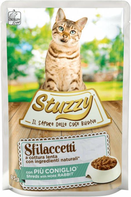 Stuzzy Maaltijdzakjes Sfilaccetti 85 g Kattenvoer Konijn