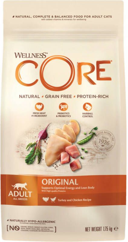Wellness Core Kattenvoer Original Kalkoen Kip 4 kg
