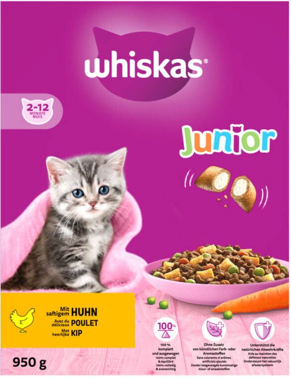Whiskas Droog Junior Kip Kattenvoer 950 g