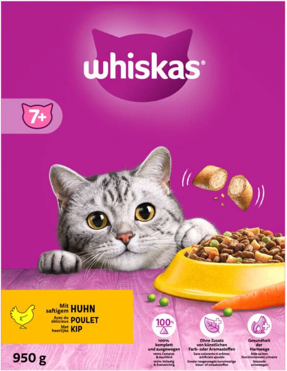 Whiskas Droog Senior Kattenvoer Kip 950 g