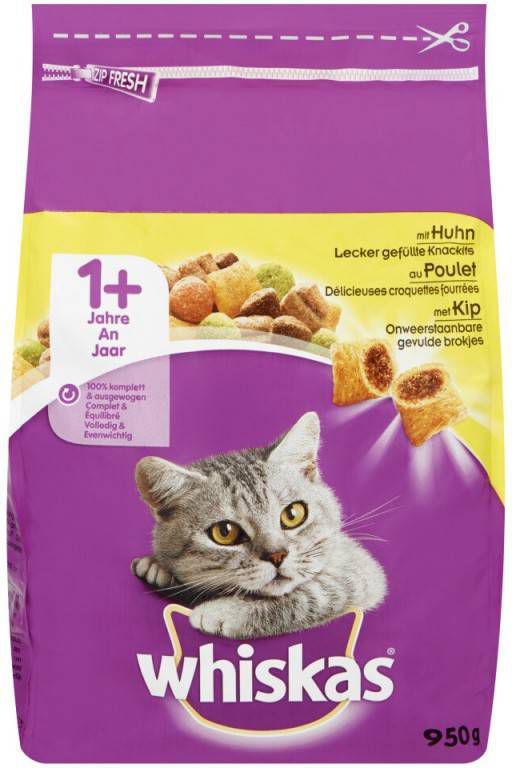 Whiskas Brokjes Adult Kip Kattenvoer 950 g