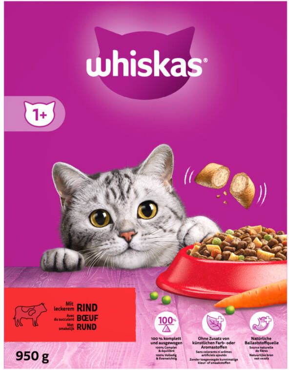 Whiskas Droog Adult Kattenvoer Rund 950 g
