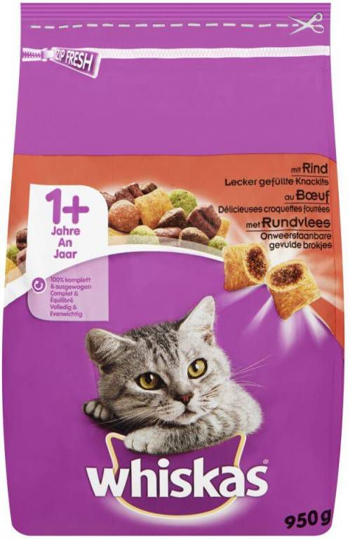 Whiskas Brokjes Adult Kattenvoer Rund 950 g