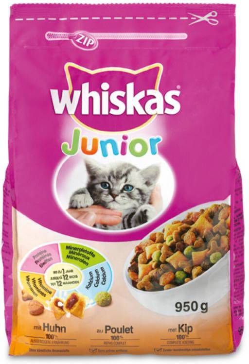 Whiskas Brokjes Junior Kip Kattenvoer 950 g