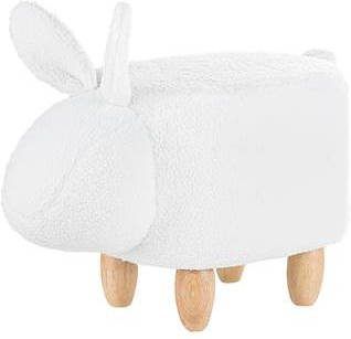 Beliani Bunny Dierenhocker wit polyester, Katoen