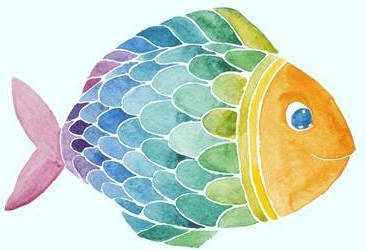 Sweet Living Shop Canvas Schilderij Regenboog Vis B100x L100 Cm