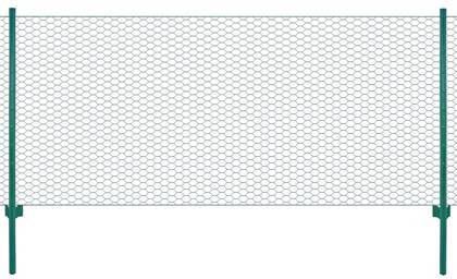 vidaXL Draadgaashek met palen 25x0, 75 m staal groen