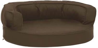 vidaXL Hondenbed ergonomisch linnen look 60x42 cm bruin