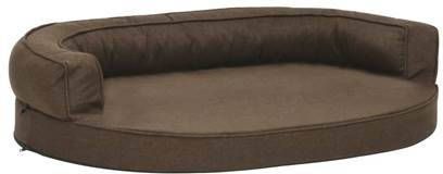 vidaXL Hondenbed ergonomisch linnen look 75x53 cm bruin
