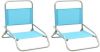 VidaXL Strandstoelen 2 st inklapbaar stof turquoise online kopen