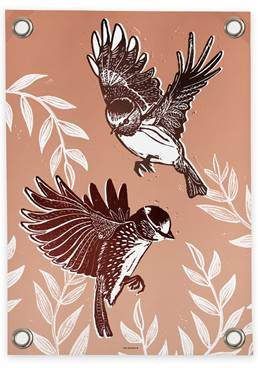 Villa Madelief Tuinposter Vrij als een vogel roze(50x70cm )