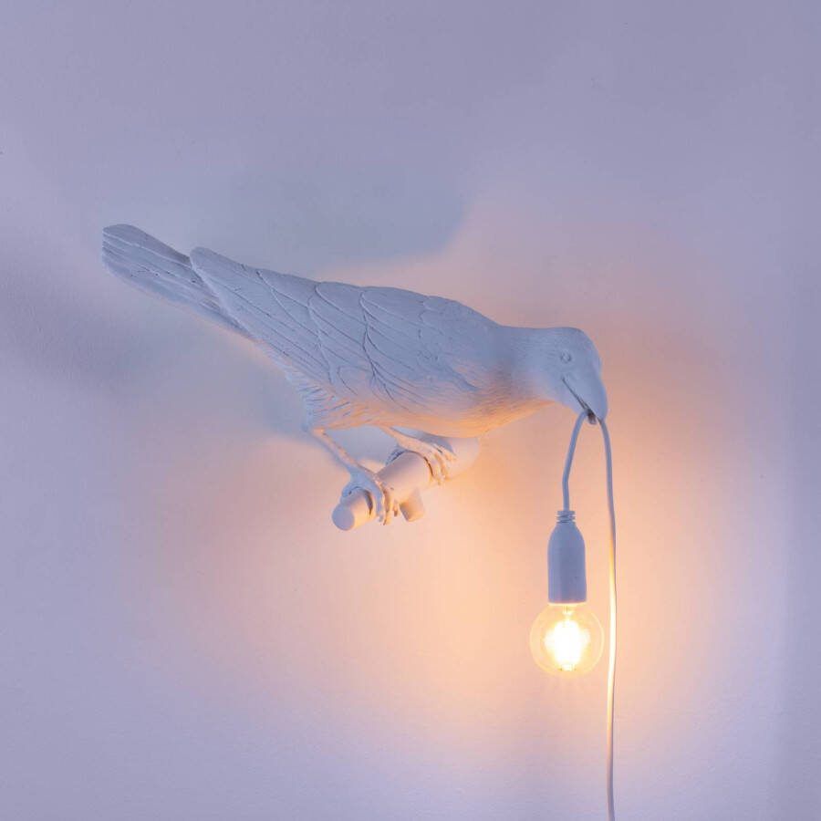 Seletti LED decoratie wandlamp Bird Lamp, blik rechts, wit