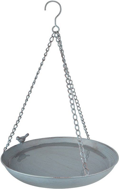 Merkloos Vogelbad/voederschaal Hangend Rond Metaal 30, 4 X 30, 4 Cm Vogeldrinkschaal/voederbak Tuindecoraties