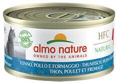 Almo Nature HFC 70 Kattenvoer Blik Tonijn, Kip en Kaas 24 x 70 gram