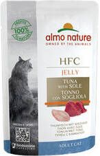 Almo Nature HFC Jelly Kattenvoer Maaltijdzakje Tonijn en Tong 24 x 55