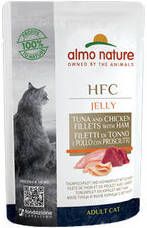 Almo Nature HFC Jelly Kattenvoer Maaltijdzakje Tonijn, Kip en Ham 24