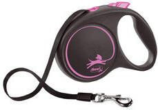 Flexi Black Design Tape L 5 m Hondenriem Roze&Zwart