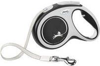 Flexi Rollijn New Comfort Tape M 5 m Hondenriem Zwart&Lichtgrijs