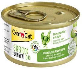 GimCat Superfood ShinyCat Duo Kipfilet & Appel 24 x 70 gram