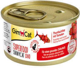 GimCat Superfood ShinyCat Duo Tonijnfilet & Tomaat 24 x 70 gram