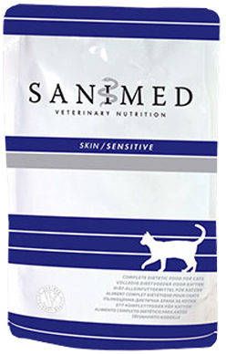 Sanimed Veterinary Nutrition Skin/Sensitive Pouch kattenvoer 12 x 100 gram