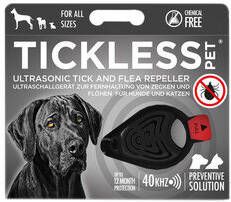 TickLess vlooien en teken preventie voor honden en katten Zwart