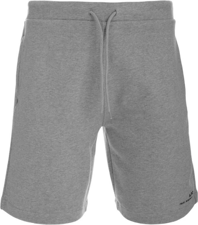 A.p.c. Logo gedrukte shorts , Grijs, Heren