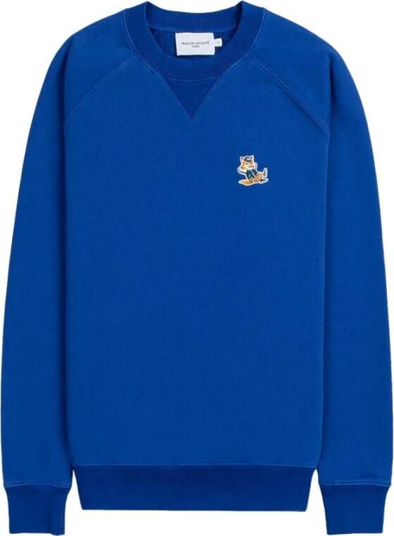 Maison Kitsuné V hals gebreide kleding , Blauw, Heren