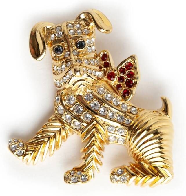 honden boog broche Kenneth Jay Lane Pre owned, Geel, Dames