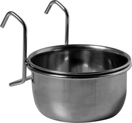 Adori Rvs Bak Met Ophangbeugel Vogel Voerbak Drinkbak 9 cm Vogel