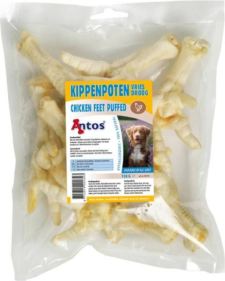 Antos Kippenpoten Vriesdroog Hondensnacks Kip 150 g