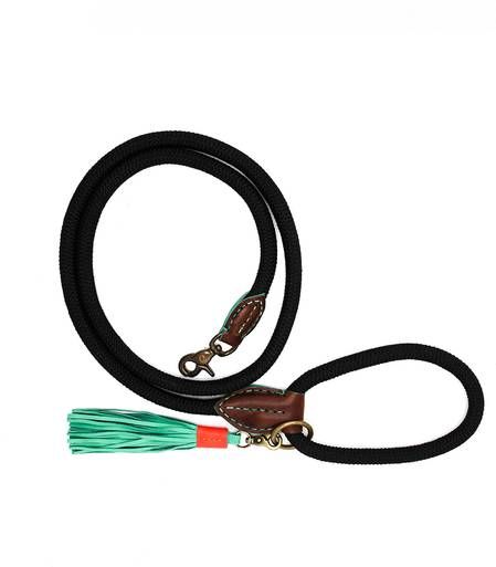 DWAM Looplijn Sand Touw Hondenriem 165x1.4 cm Zwart Bruin