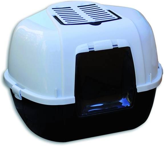 Ferplast Kattentoilet Hoek Mika Kattenbak 59.2x51.5x42 cm Zwart Grijs