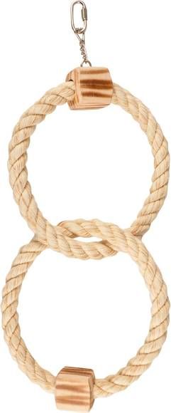 Flamingo Vogelspeelgoed Bbq Touwring Dubbel Vogelspeelgoed 30x18.5x41 cm Beige Natural