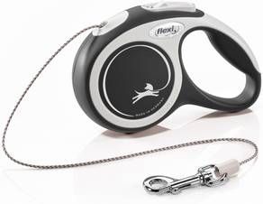 Flexi Rollijn New Comfort Koord Xs 3 m Hondenriem Zwart&Lichtgrijs