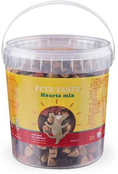 Pets Taste Hearts Mix Kip&Rund&Lam Hondensnacks 450 g