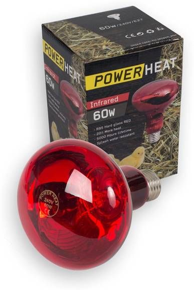 Powerheat Warmtelamp Verwarming 9x9x13 cm Rood 60 Watt