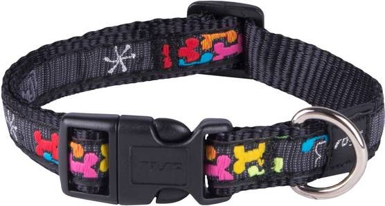 Rogz Scooter Halsband Bone Hondenhalsband Zwart Multi Color Medium