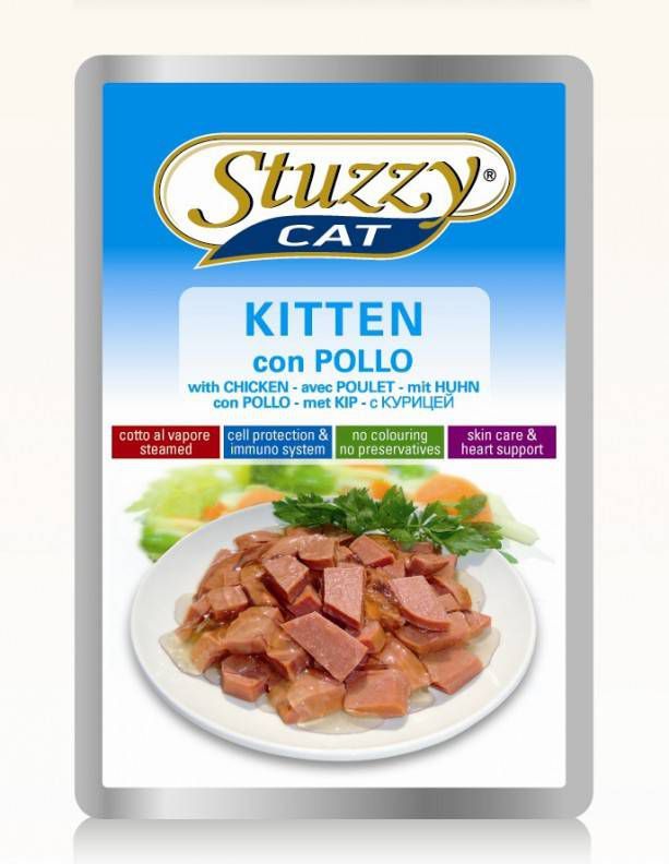 Stuzzy Cat Kitten met kip nat kattenvoer 100 gr. 2 dozen ( 48 x 100 gr.)