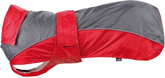 Trixie Regenjas Lorient Rood&Grijs Hondenkleding 50 cm