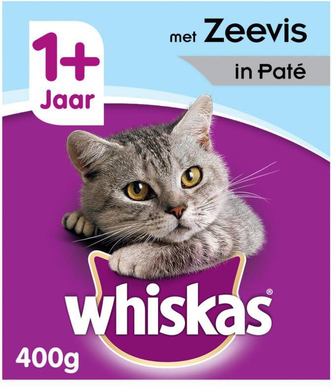 koper Ontvangende machine Dekking Whiskas Blik Pate 400 g Kattenvoer Zeevis - Voorbeesjes.nl